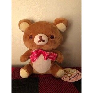 2020 San-x Rilakkuma Red Ribbon Toreba Prize Plush 6" Japan Import Cute Bear